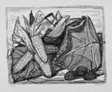 Otto Dix, Stilleben mit Mais, Original-Farblithographie auf Van Gelder-Bütten