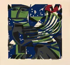 Sphinx by HAP Grieshaber, Original-Farbholzschnitt auf Velin, sold Dec 2005
