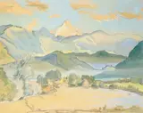 Drau by Erich Heckel, Aquarell und Kreidezeichnung auf chamoisfarbenem Büttenpapier, sold Dec 2005