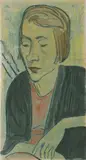Erich Heckel, Frauenbildnis, Gouache und Kreide auf Japanpapier