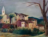 Landschaft mit Baum (Giona) by Karl Hofer, Öl auf Leinwand, sold Dec 2005