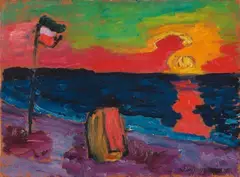 Alexej von Jawlensky, Sonnenuntergang am Meer, Öl auf Karton