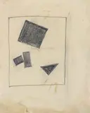 Kasimir Sewerinowitsch Malewitsch, Composition suprématique, Bleistiftzeichnung auf elfenbeinfarbenem Büttenpapier