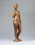 Kleine Stehende, rechte Hand auf der Brust by Gerhard Marcks, Bronzeplastik, sold Dec 2005