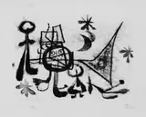 Figuren und Gestirne by Joan Miró, Original-Lithographie auf Marais-Velin, sold Dec 2005