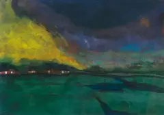 Emil Nolde, Marschlandschaft, Aquarell auf dünnem Japanpapier
