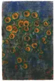 Gelbe Blüten auf dunklem Grund by Christian Rohlfs, Wassertempera und Farbkreide auf stark faserhaltigem dünnen Japanpapier, sold Dec 2005
