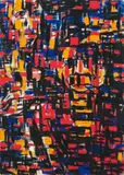 Christian Rohlfs, Phantastisches Mosaik, Wassertempera und Gouache auf genarbtem Aquarellpapier