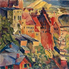 Harry Schulz, Stadtlandschaft, Öl auf Leinwand