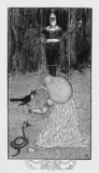Die Schlangenbraut. Märchen (Die Hirtin). Tode und Alte by Heinrich Vogeler, 3 Original-Radierungen in Blaugrün (2 Blatt) bzw. Grünschwarz auf unterschiedlichen Papieren, sold Dec 2005