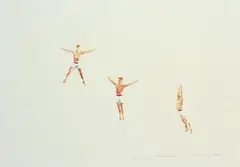 Junge Kosmonauten by Norbert Bisky, Aquarell auf genarbtem chamoisfarbenen Papier, sold Dec 2005