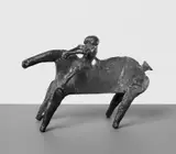 Lothar Fischer, Kleiner Bremer Reiter, Bronzeplastik mit bräunlicher Patina