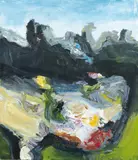 Garten in Gelting by Klaus Fußmann, Öl auf festem Karton, sold Dec 2005