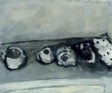Klaus Fußmann, Ohne Titel (Stilleben), Gouache und Aquarell auf Velin