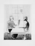 David Hockney, The Student: Homage to Picasso, Original-Radierung (Ätzung, Aquatinta, Weichgrund) auf Velin