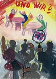 Jörg Immendorff, Café Deutschland. Und Wir?, Gouache auf Papier
