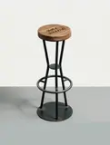 Holz Seltzer by Martin Kippenberger, Barhocker, Holz und Metall, Höhe 82 cm, Durchmesser 28 cm, sold Dec 2005
