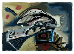 Ohne Titel by Lucebert, Gouache, Tusche und Kreide auf Papier, sold Dec 2005