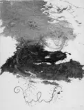 Christa Näher, Ohne Titel, Aquarell auf bräunlichem Pergamin