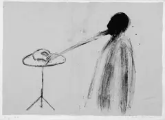 Max Neumann, Ohne Titel, Gouache auf Papier auf Leinwand aufgezogen