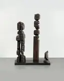 Drei Figuren. Erster Versuch by A. R. Penck, Patinierte Bronzeplastik mit Sockel, sold Dec 2005