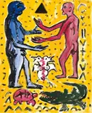 Ergebnis by A. R. Penck, Acryl auf Leinwand, sold Dec 2005