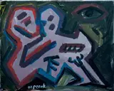 Ohne Titel by A. R. Penck, Acryl auf Leinwand, sold Dec 2005