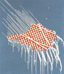 Sigmar Polke, Druckfehler, Acryl auf kariertem Stoff, 2 Stoffbahnen miteinander vernäht, auf Keilrahmen aufgezogen
