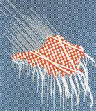 Druckfehler by Sigmar Polke, Acryl auf kariertem Stoff, 2 Stoffbahnen miteinander vernäht, auf Keilrahmen aufgezogen, sold Dec 2005