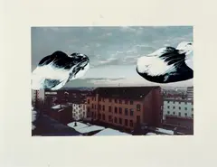 Kassel by Gerhard Richter, Farbige Offsetlithographie, mit schwarzem und weißem Lack übermalt und auf dünnen Karton, sold Dec 2005