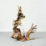 Ohne Titel by Bernard Schultze, Migof: Draht, Textilien, Plastikmasse, Blechdose, Öl etc., Höhe ca, sold Dec 2005