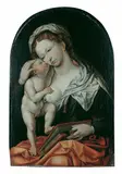 MADONNA MIT KIND UND BUCH by Jan Gossaert, gen. Mabuse, in der Art, Öl auf Holz, sold Nov 2005