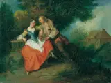 Umkreis Nicolas Lancret, LE NID D'OISEAU., Öl auf Leinwand