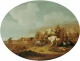 Jan Martszen de Jonge, REITERTREFFEN., Öl auf Holz