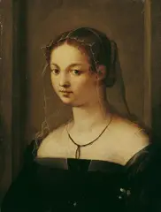 Sebastiano Luciani, gen. Sebastiano del Piombo, Umkreis, BILDNIS EINER JUNGEN FRAU., Öl auf Holz