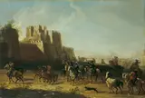 zugeschrieben August Querfurt, ZWEI MILITÄRISCHE SZENEN., Öl auf Leinwand (doubliert)