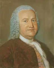 Saxonian School, BILDNIS DES KOMPONISTEN JOHANN SEBASTIAN BACH., Pastell auf Papier (unter Glas gerahmt)