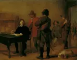 Gillis van Tilborgh the Younger, BEIM STEUEREINNEHMER., Öl auf Holz (parkettiert)