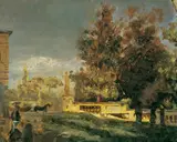 Oswald Achenbach, IM PARK DER VILLA BORGHESE IN ROM.