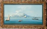Neapolitan School, BLICK AUF DIE INSELN PROCIDA UND ISCHIA IM GOLF VON NEAPEL.