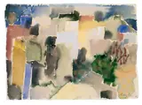 Wintersonne by Eduard Bargheer, Aquarell auf strukturiertem handgeschöpften Papier, sold Jun 2005
