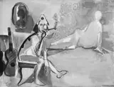 Curth Georg Becker, Interieur mit zwei Figuren