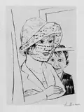 Max Beckmann, Curt Claser/Julius Meier-Graefe/Wilhelm Fraengler/Wilhelm Hausenstein, Max Beckmann, Mit 4 eingebundenen, einzeln signierten Original-Graphiken (2 Kaltnadelarbeiten, 1 Holzschnitt, 1 Lithographie) auf unterschiedlichen Papieren. Vorzugsexemplar 54/180. Orig.-Halblederband mit Goldprägung, in Orig.-Kartonschuber