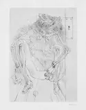 Hans Bellmer, À Sade, Mit 10 Original-Radierungen, schwarz gedruckt auf Japon nacré. Vorzugsausgabe I/V einer Gesamtauflage von 55 Exemplaren mit einer zusätzlichen Folge der 10 Radierungen rotbraun gedruckt auf gelblichem Japan. Sämtliche Blätter signiert. Lose Bogen in Velinumschlägen, in mit purpurfarbener Seide bezogenem Umschlag mit Schuber (beschädigt)