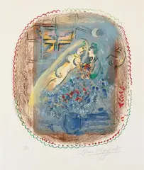 Widmung by Marc Chagall, Original-Farblithographie auf Arches-Velin, sold Jun 2005