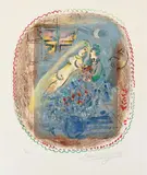 Marc Chagall, Widmung, Original-Farblithographie auf Arches-Velin