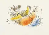 Marc Chagall, Akkordeonspieler, Original-Farblithographie Auf Arches-Velin