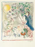 Marc Chagall, La chasse à l'Oiseau bleu, Original-Farblithographie auf Arches-Velin