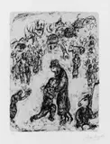 Marc Chagall, Die Rückkehr des verlorenen Sohnes, Original-Farblithographie auf gelber Tonplatte