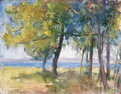 Paul Charavel, Golfe de Saint Tropez, Öl auf Holz